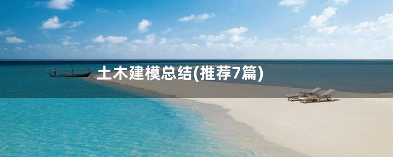 土木建模总结(推荐7篇)
