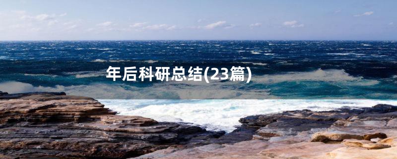 年后科研总结(23篇)