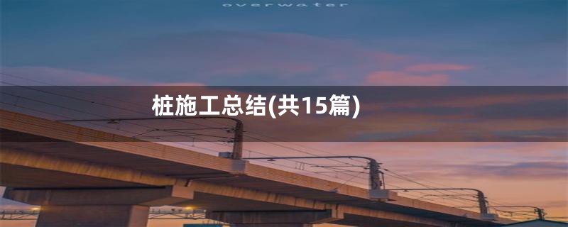 桩施工总结(共15篇)