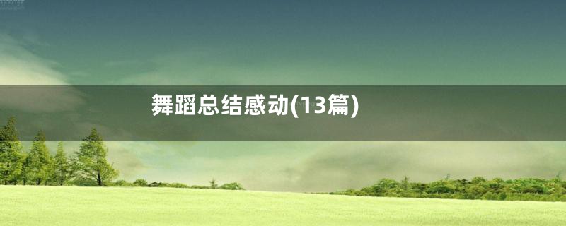 舞蹈总结感动(13篇)