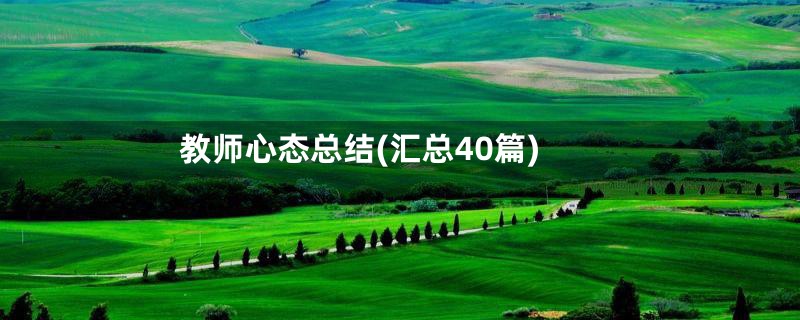 教师心态总结(汇总40篇)