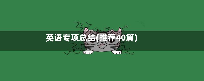 英语专项总结(推荐40篇)