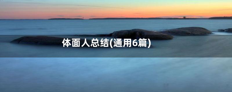 体面人总结(通用6篇)