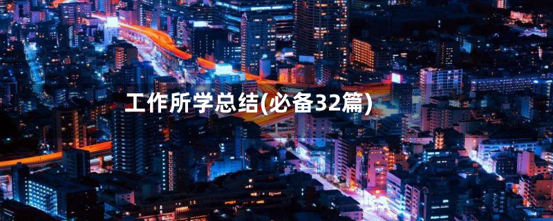 工作所学总结(必备32篇)