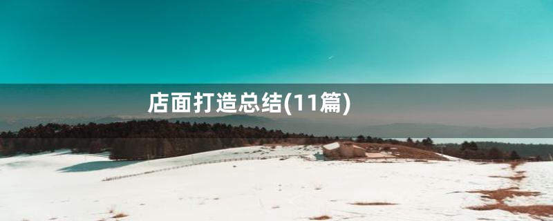 店面打造总结(11篇)