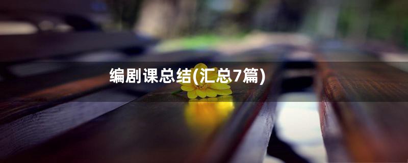 编剧课总结(汇总7篇)