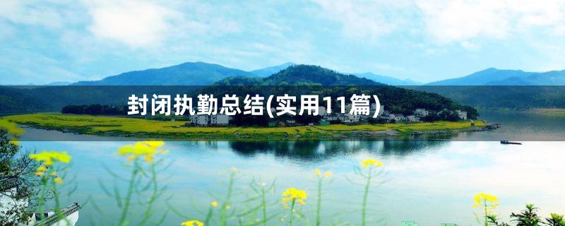 封闭执勤总结(实用11篇)
