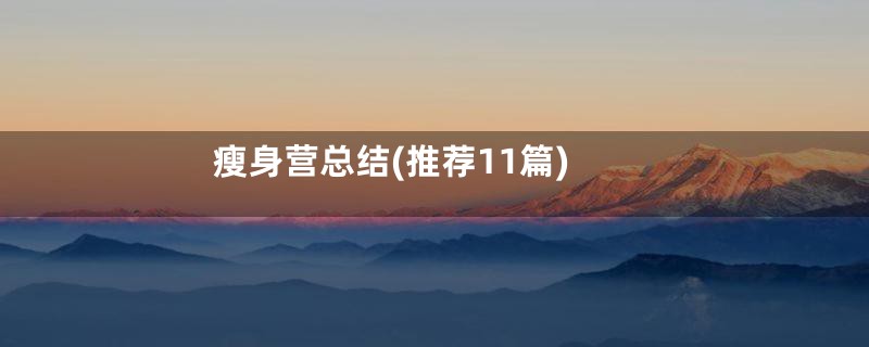 瘦身营总结(推荐11篇)