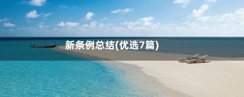 新条例总结(优选7篇)