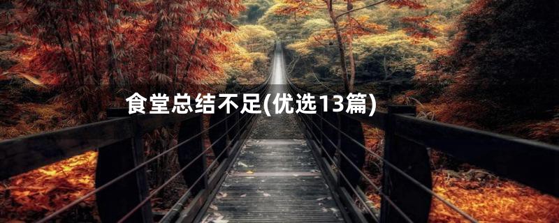 食堂总结不足(优选13篇)
