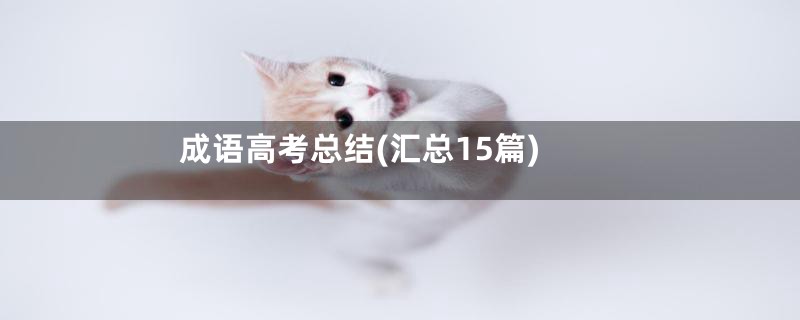 成语高考总结(汇总15篇)