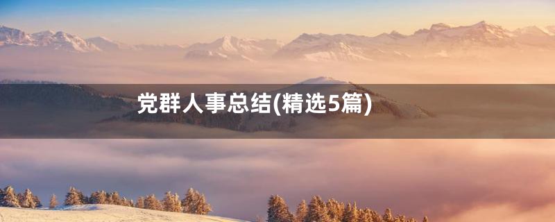 党群人事总结(精选5篇)