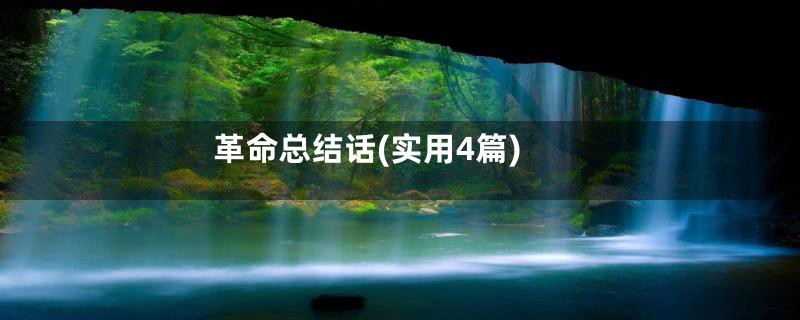 革命总结话(实用4篇)