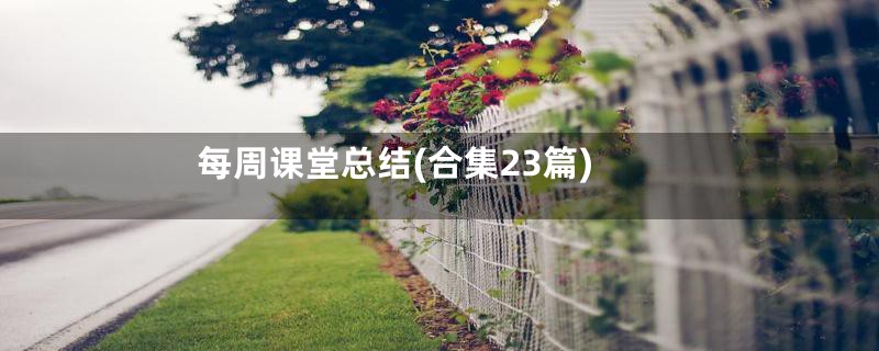 每周课堂总结(合集23篇)