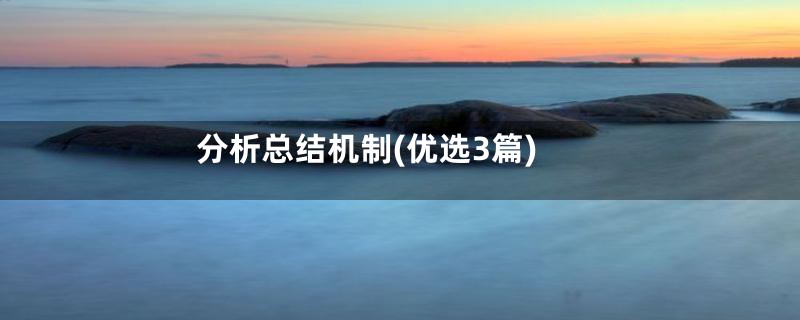 分析总结机制(优选3篇)