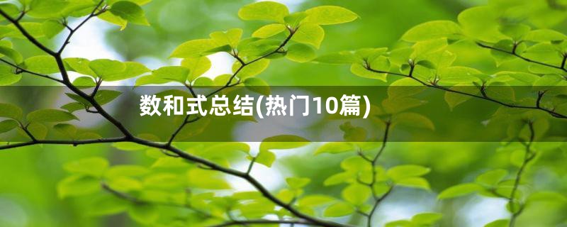 数和式总结(热门10篇)