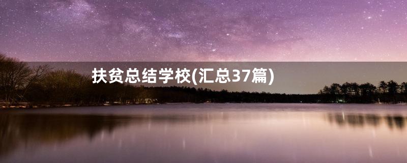 扶贫总结学校(汇总37篇)