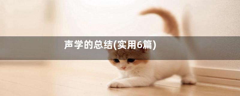 声学的总结(实用6篇)