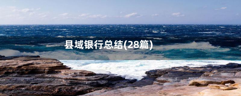 县域银行总结(28篇)
