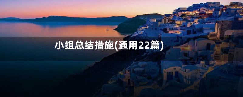 小组总结措施(通用22篇)