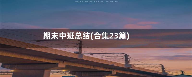 期末中班总结(合集23篇)