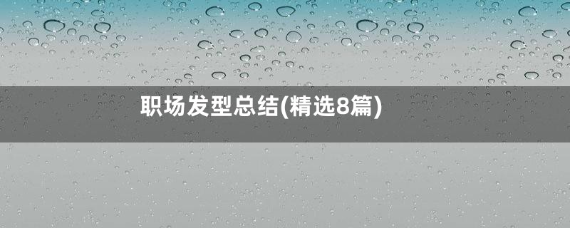 职场发型总结(精选8篇)