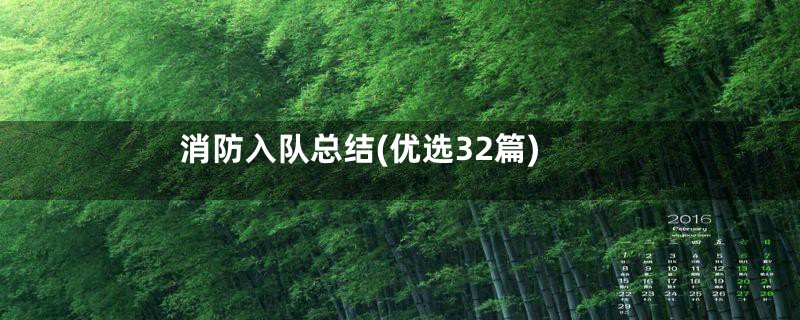消防入队总结(优选32篇)