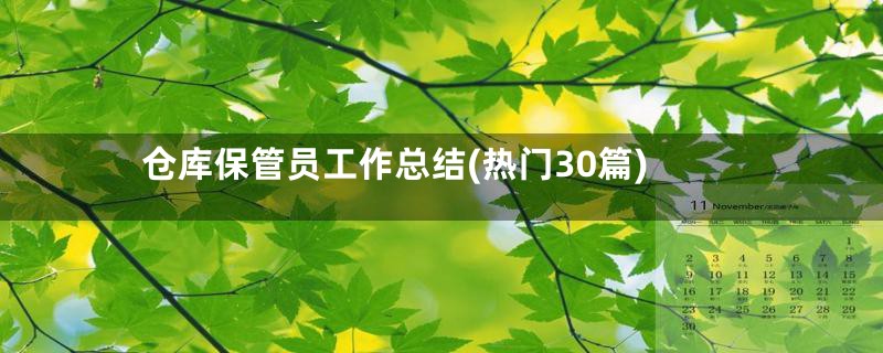 仓库保管员工作总结(热门30篇)