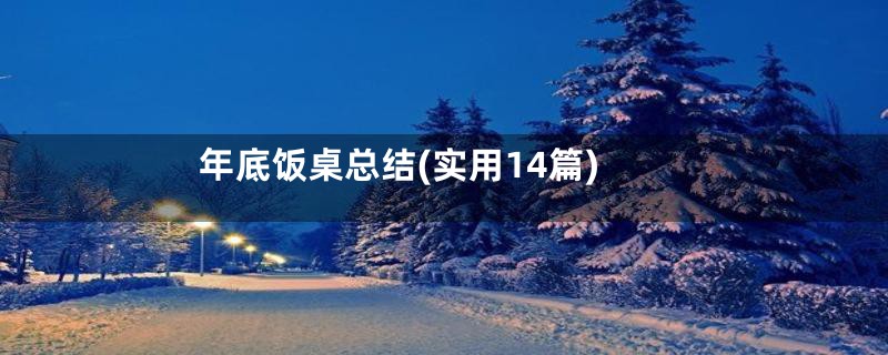 年底饭桌总结(实用14篇)