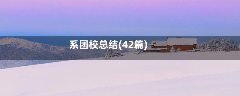 系团校总结(42篇)