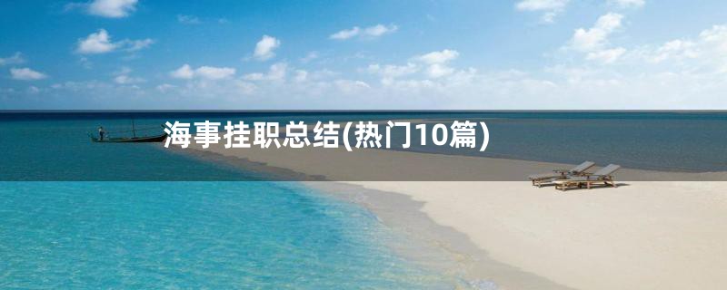 海事挂职总结(热门10篇)