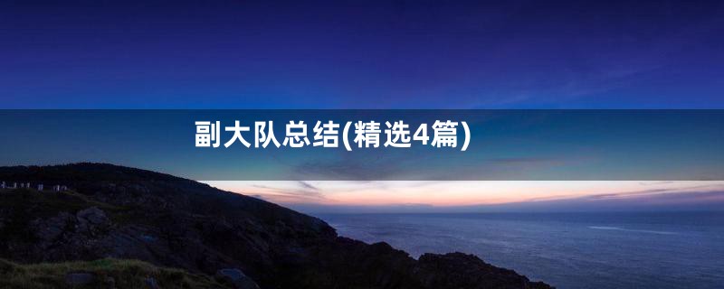 副大队总结(精选4篇)