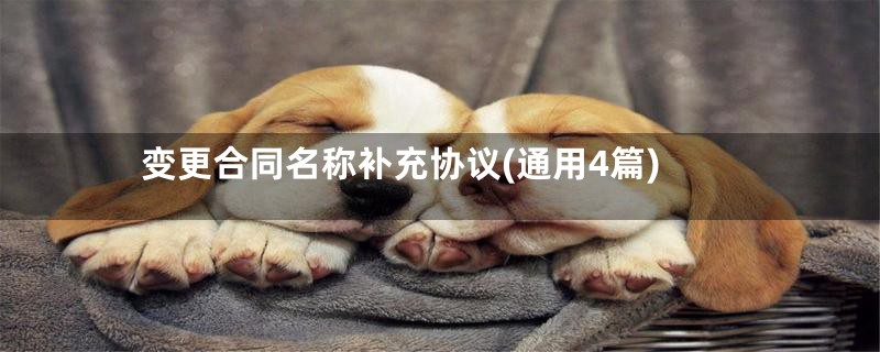 变更合同名称补充协议(通用4篇)