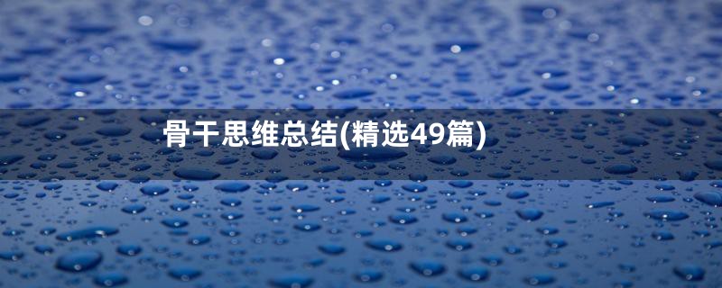 骨干思维总结(精选49篇)