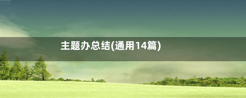 主题办总结(通用14篇)