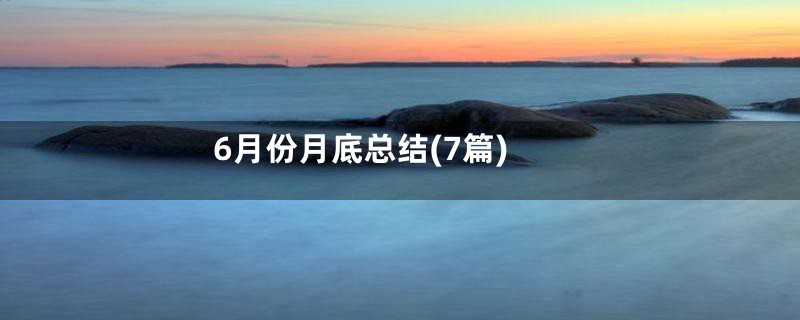 6月份月底总结(7篇)