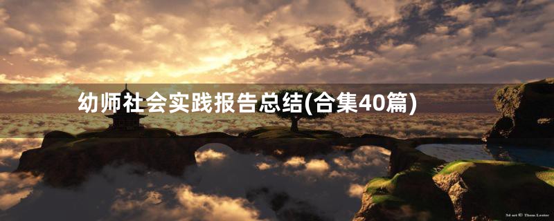 幼师社会实践报告总结(合集40篇)
