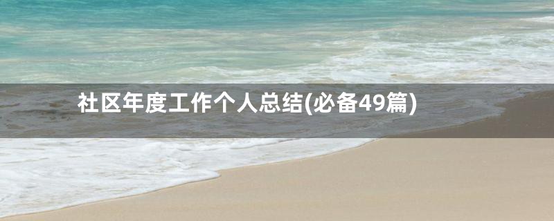 社区年度工作个人总结(必备49篇)