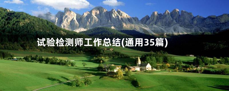 试验检测师工作总结(通用35篇)