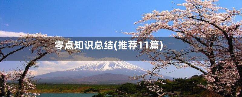 零点知识总结(推荐11篇)