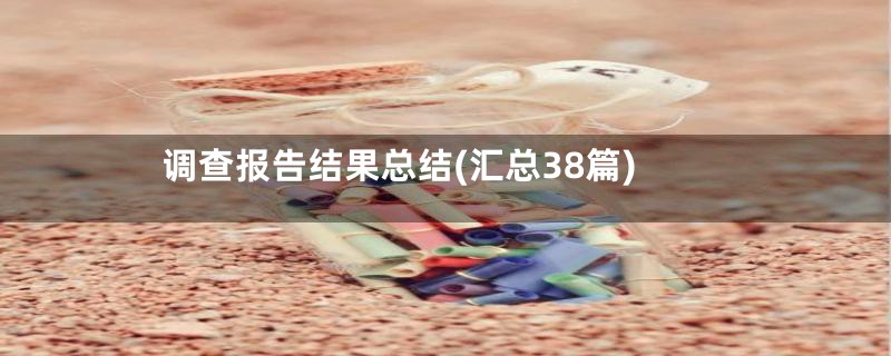 调查报告结果总结(汇总38篇)