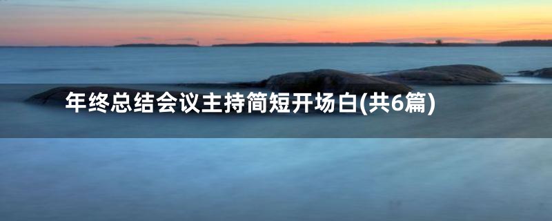 年终总结会议主持简短开场白(共6篇)