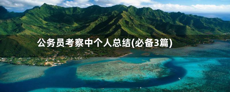 公务员考察中个人总结(必备3篇)
