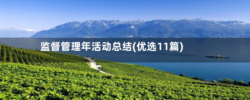 监督管理年活动总结(优选11篇)