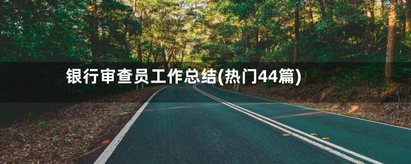 银行审查员工作总结(热门44篇)