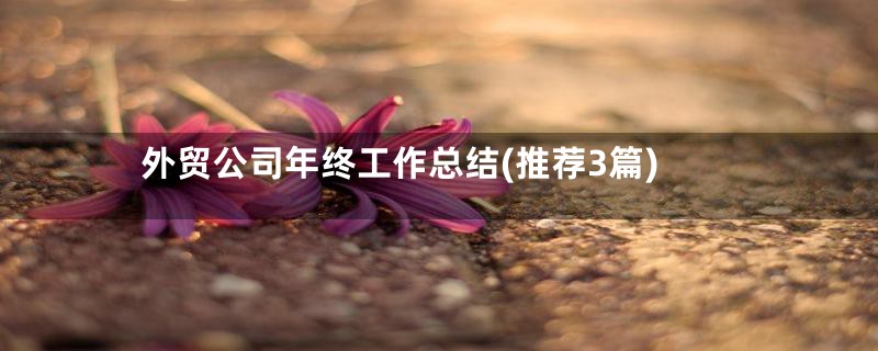 外贸公司年终工作总结(推荐3篇)