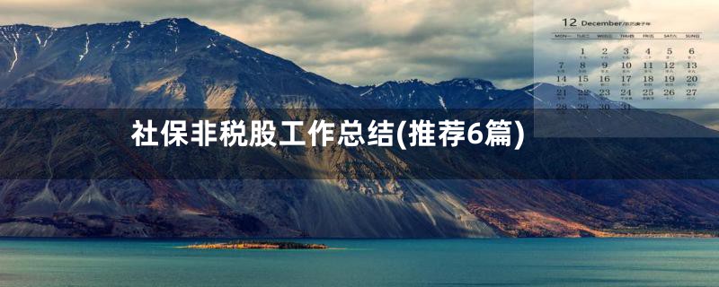 社保非税股工作总结(推荐6篇)