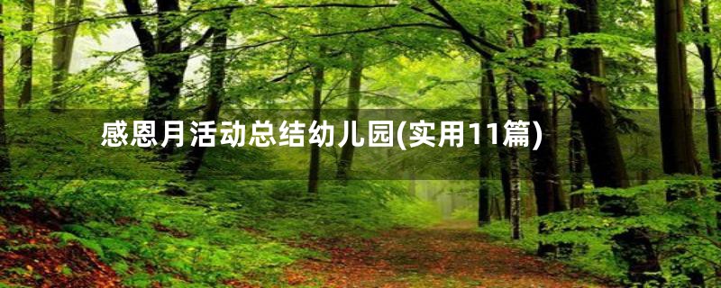 感恩月活动总结幼儿园(实用11篇)