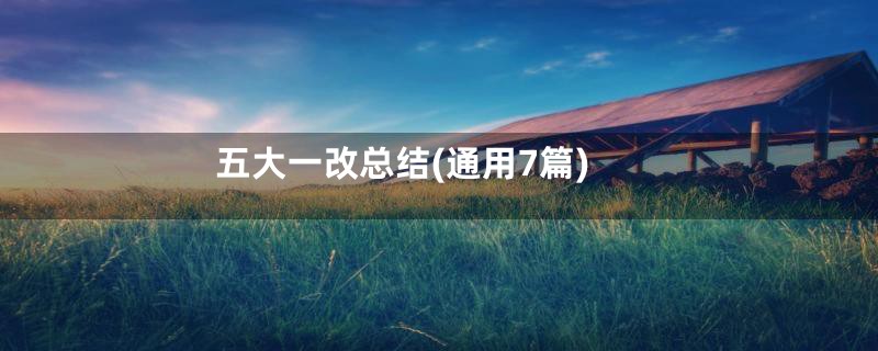 五大一改总结(通用7篇)