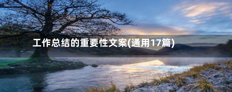 工作总结的重要性文案(通用17篇)